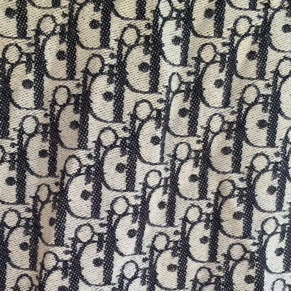 Dior Black and Cream Patterned Scarf